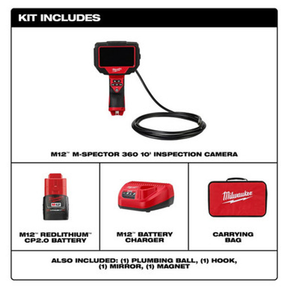 Milwaukee 2324-21 M12 M-Spector 360 10' Inspection Camera