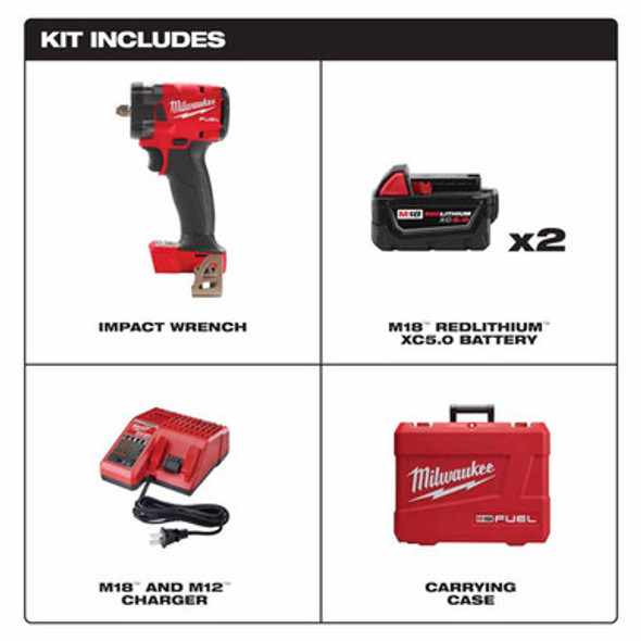 Milwaukee 2854-22 M18 FUEL 3/8" Compact Impact Wrench w/ Friction Ring Kit