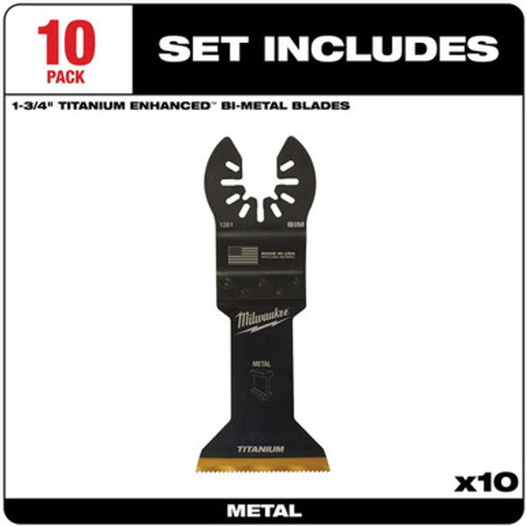 Milwaukee 49-25-1269 MILWAUKEE® OPEN-LOK 1-3/4" TITANIUM ENHANCED BI-METAL METAL BLADES 10PK