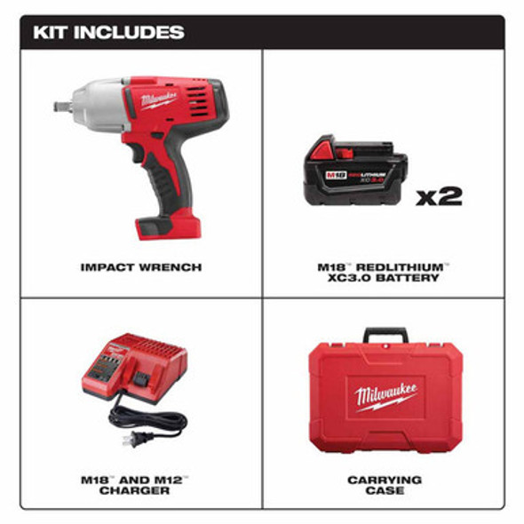 Milwaukee 2663-22 M18 1/2" High Torque Impact Wrench with Friction Ring Kit
