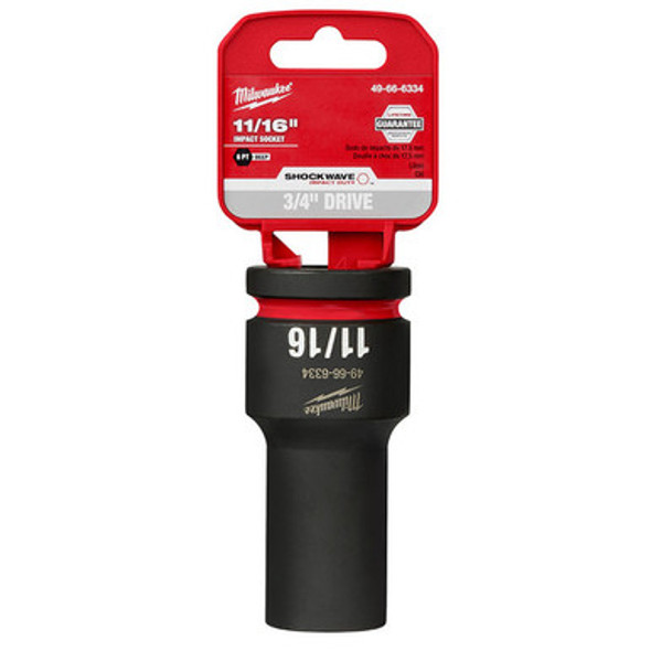 Milwaukee 49-66-6334 SHOCKWAVE Impact Duty 3/4"Drive 11/16" Deep 6 Point Socket