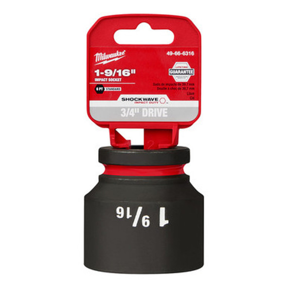Milwaukee 49-66-6316 SHOCKWAVE Impact Duty 3/4"Drive 1-9/16" Standard 6 Point Socket