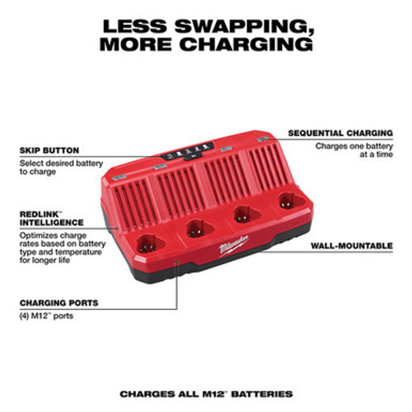 Milwaukee 48-59-1204 M12 Four Bay Sequential Charger