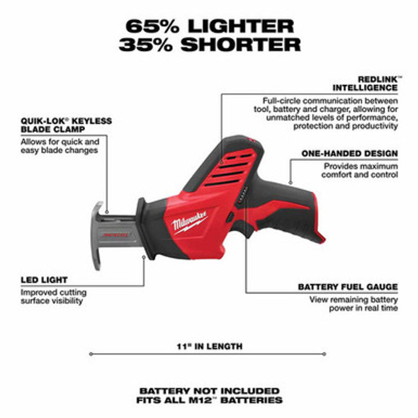 Milwaukee 2420-20 M12 12-Volt Hackzall Saw (Tool Only, No Battery)