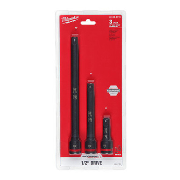Milwaukee 49-66-6715 3PC SHOCKWAVE Impact Duty 1/2"Drive Extension Set