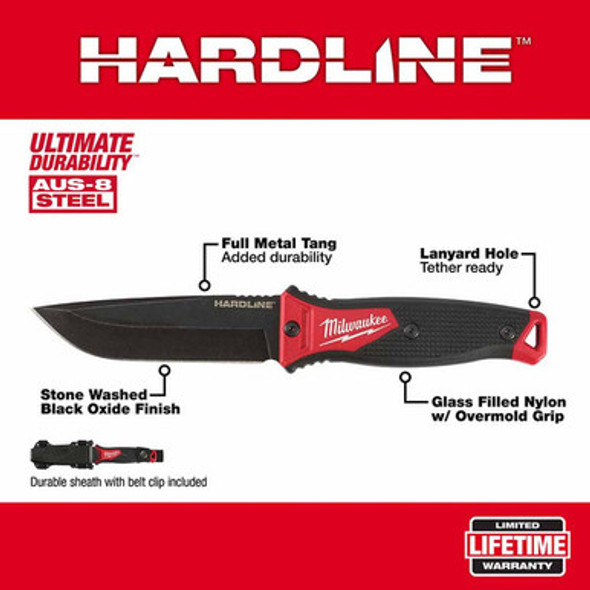 Milwaukee 48-22-1928B 5" HARDLINE Fixed Blade Knife (Boxed)