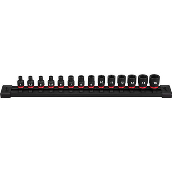 Milwaukee 49-66-7002 14PC SHOCKWAVE Impact Duty 1/4" Drive Metric Standard 6 Point Socket Set