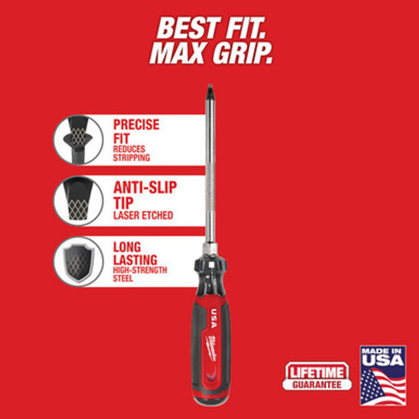 Milwaukee MT219 #3 Square 6" Cushion Grip Screwdriver (USA)