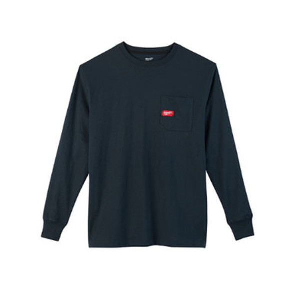 Milwaukee 602BL-3X Heavy Duty Pocket T-Shirt (602), Long Sleeve, Blue, 3X