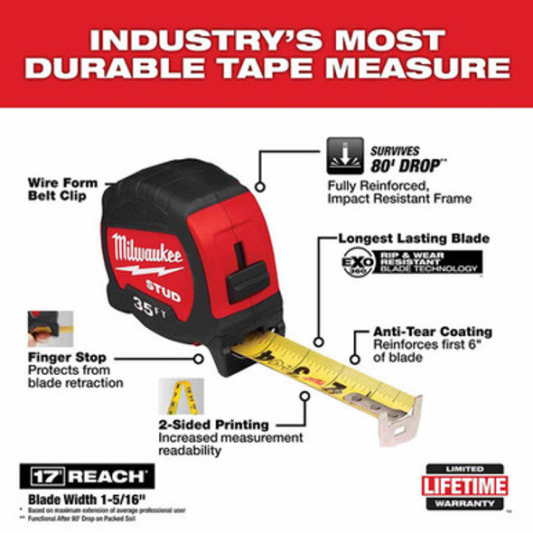 Milwaukee 48-22-9735 35' STUD Tape Measure