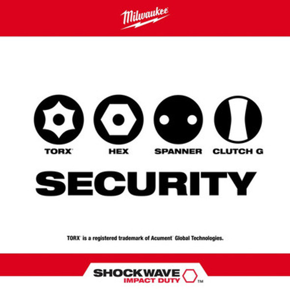 Milwaukee 48-32-4620 SHOCKWAVE 9PC 1" Security Impact Bit Set