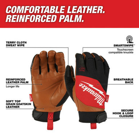 Milwaukee 48-73-0020 Leather Performance Gloves - Small