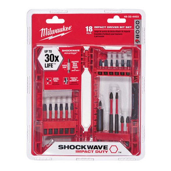 Milwaukee 48-32-4403 Shockwave 18 Piece Impact Driver Bit Set