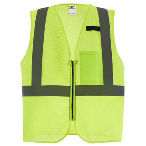 Milwaukee 48-73-2251 Class 2 High Visibility Yellow Mesh One Pocket Safety Vest - S/M (CSA)