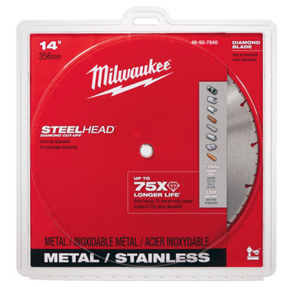 Milwaukee 49-93-7840 14" Steelhead Diamond Cut Off Blade