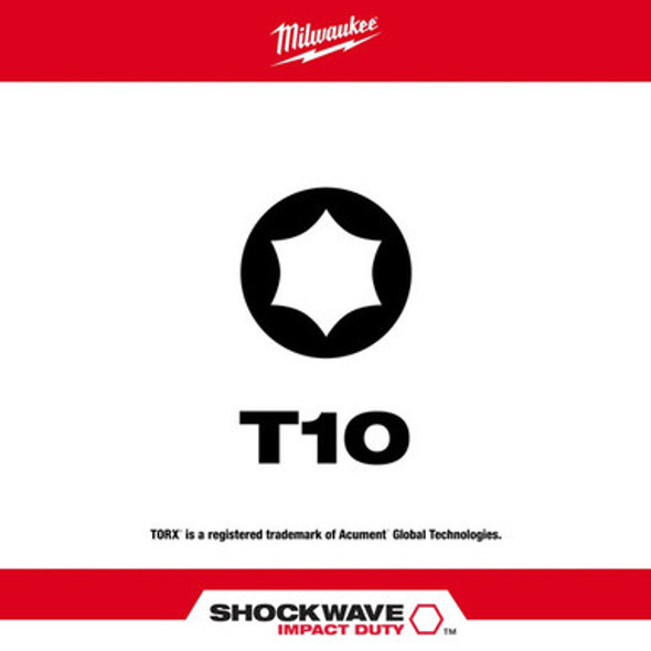 Milwaukee 48-32-4576 Shockwave 3.5" T10 5PK