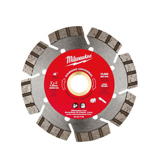 Milwaukee 49-93-7100 4" Diamond Universal Segmented-turbo Saw Blade