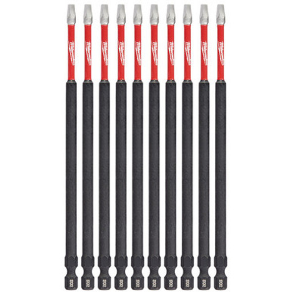 Milwaukee 48-32-4215 SHOCKWAVE 6 in. Impact Square Recess #2 Power Bits (10 Pack)