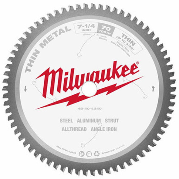 Milwaukee 48-40-4240 7-1/4" 70T METAL CSB, 5/8"