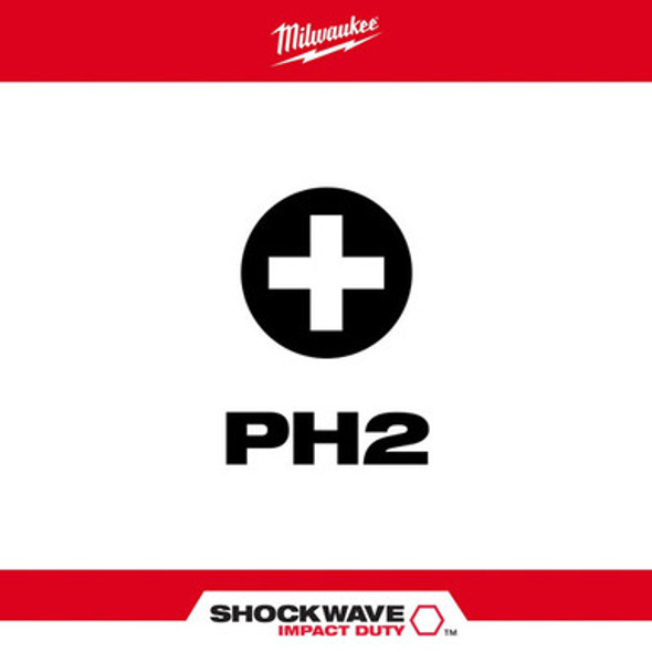 Milwaukee 48-32-4462 SHOCKWAVE 2" PH2 Impact Bit