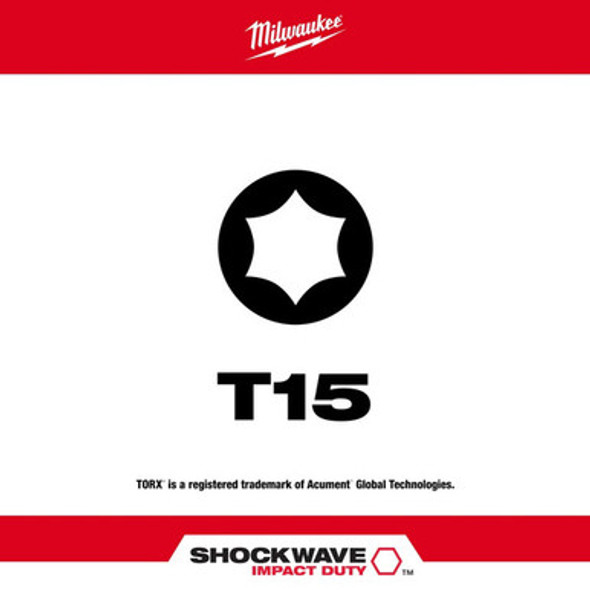 Milwaukee 48-32-4485 T25 Torx Shockwave 2" Power Bit