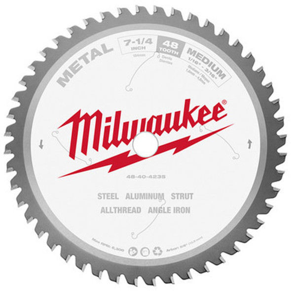 Milwaukee 48-40-4235 7-1/4" 48T METAL CSB, 5/8"