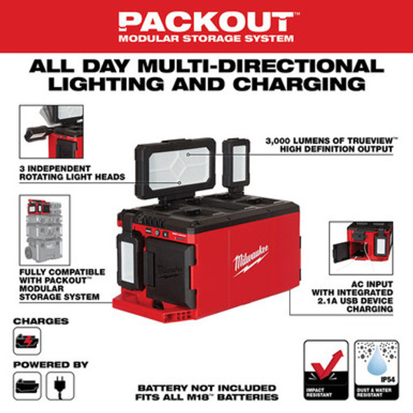 Milwaukee 2357-20 M18 PACKOUT Light/Charger