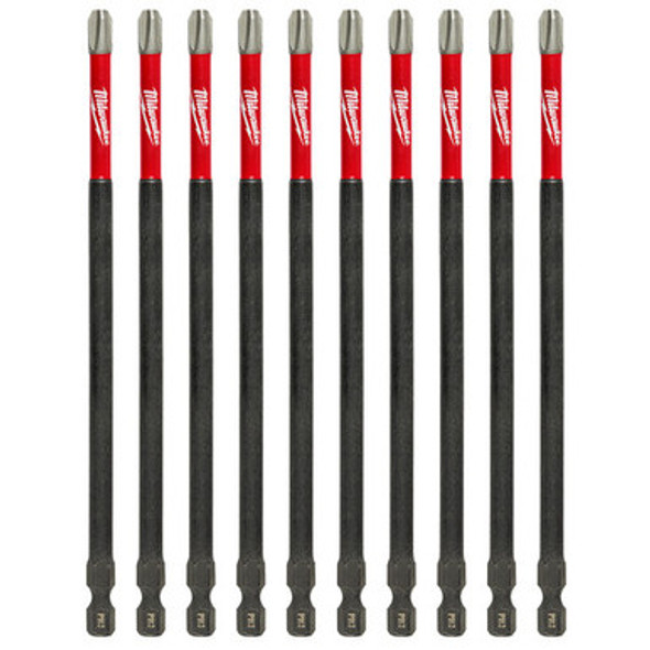 Milwaukee 48-32-4208 SHOCKWAVE 6 in. Impact Phillips #3 Power Bits (10 Pack)