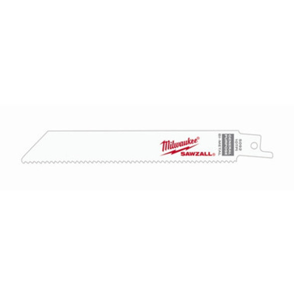 Milwaukee 48-00-5092 6" x 10TPI Bi-Metal Super Sawzall Blade 5-Pack