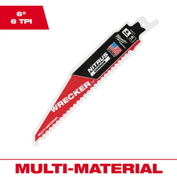 Milwaukee 48-00-5271 6" 6TPI The Wrecker with Nitrus Carbide 1PK