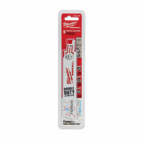 Milwaukee 48-00-4784 Sawzall Blade 18 Teeth per Inch 6-Inch Length Ice Hardened Torch 5 Pack
