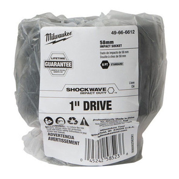 Milwaukee 49-66-6612 SHOCKWAVE Impact Duty 1"Drive 58MM Standard 6 Point Socket