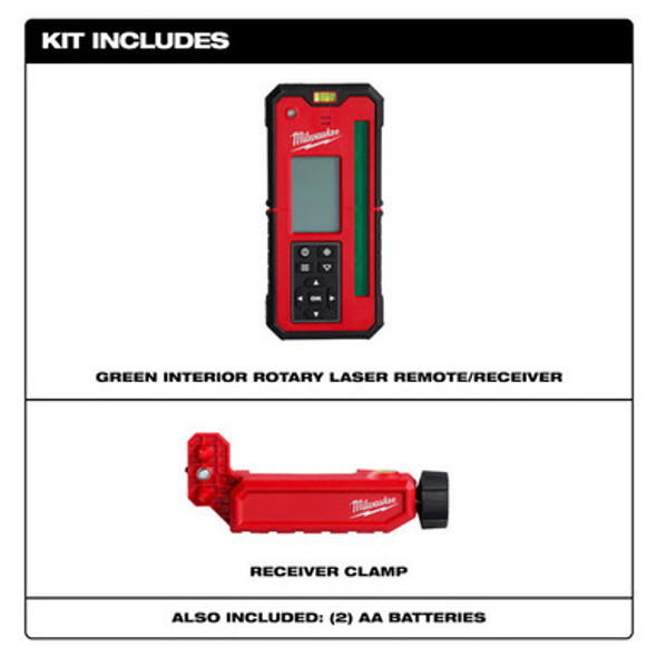 Milwaukee 3712 Green Rotary Laser Remote Control & Receiver