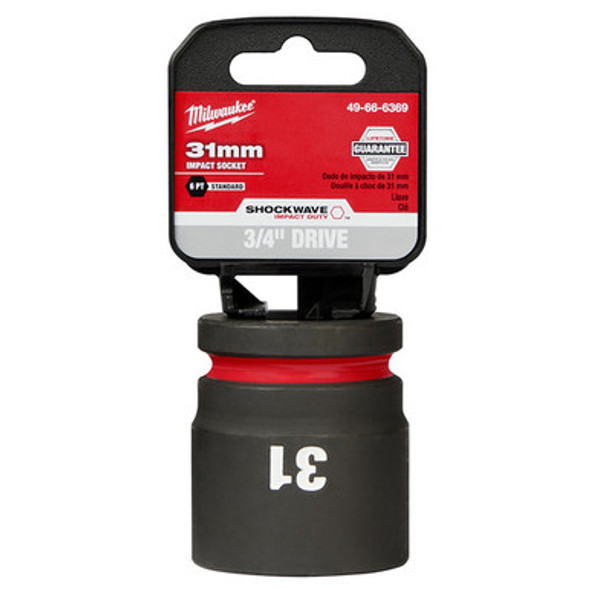 Milwaukee 49-66-6369 SHOCKWAVE Impact Duty 3/4"Drive 31MM Standard 6 Point Socket