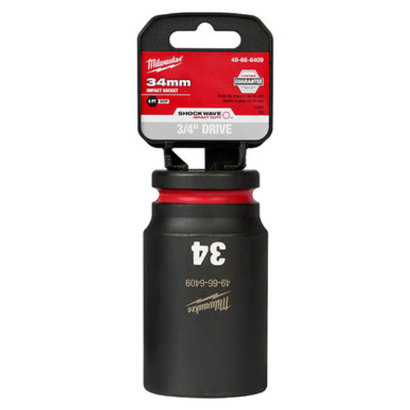 Milwaukee 49-66-6409 SHOCKWAVE Impact Duty 3/4"Drive 34MM Deep 6 Point Socket