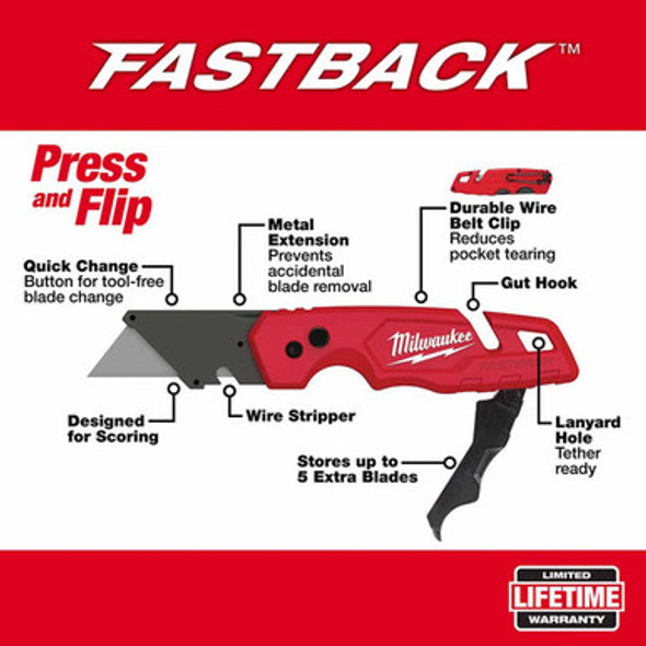 Milwaukee 48-22-1504 FASTBACK Folding utility Knife/Blade Set