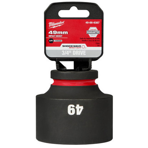 Milwaukee 49-66-6387 SHOCKWAVE Impact Duty 3/4"Drive 49MM Standard 6 Point Socket