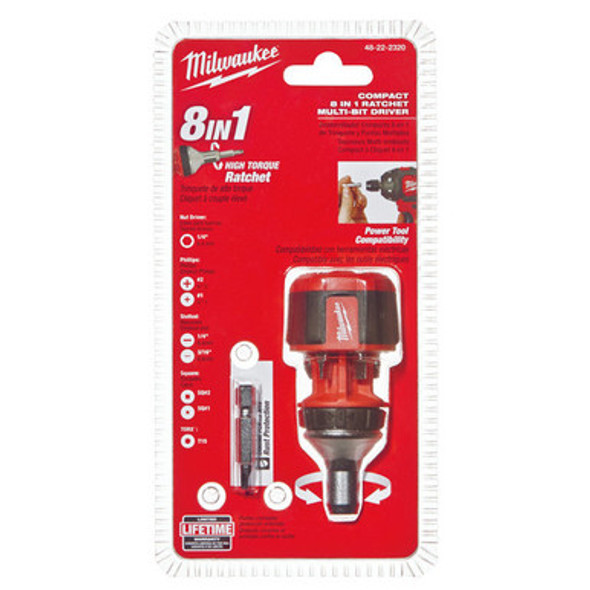 Milwaukee 48-22-2330 8-in-1 Compact Ratcheting Multi-bit Driver