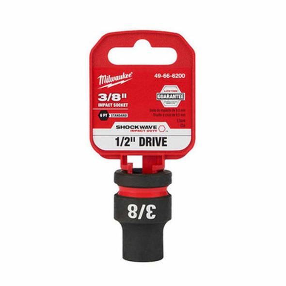 Milwaukee 49-66-6200 SHOCKWAVE Impact Duty 1/2"Drive 3/8" Standard 6 Point Socket