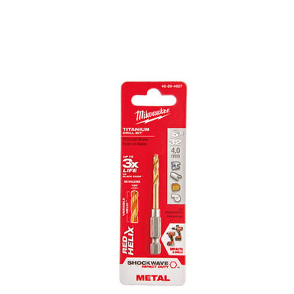 Milwaukee 48-89-4607 5/32" Titanium Shockwave Drill Bit