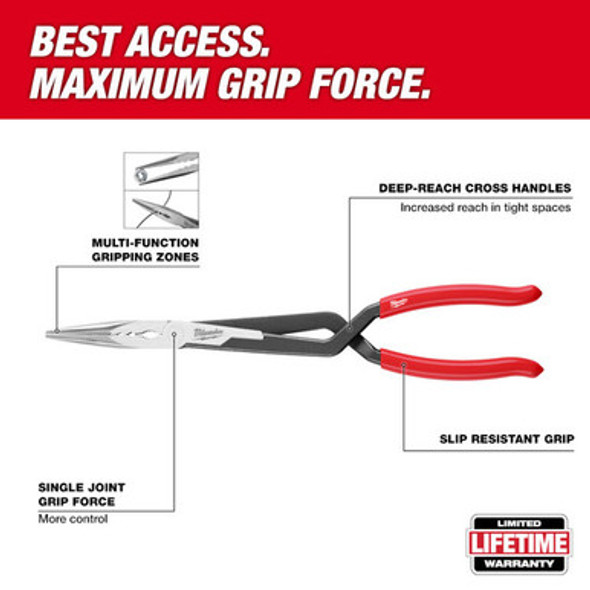 Milwaukee 48-22-6541 13" Long Reach Pliers - 45 Degree Nose