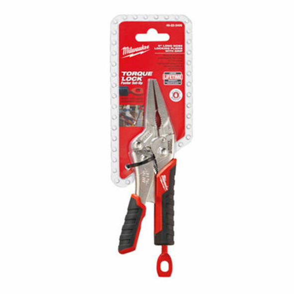 Milwaukee 48-22-3406 6" TORQUE LOCK LONG NOSE LOCKING PLIERS WITH GRIP