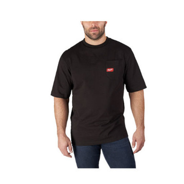 Milwaukee 601B-XL Heavy Duty Pocket T-Shirt (601), Short Sleeve, Black, XL