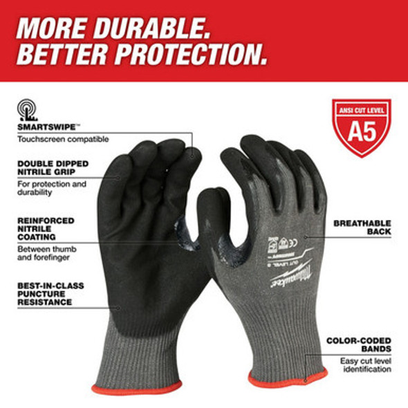 Milwaukee 48-22-8953 Cut 5 Dipped Gloves - XL