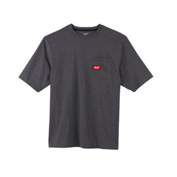 Milwaukee 601G-M Heavy Duty Pocket T-Shirt (601), Short Sleeve, Gray, Medium