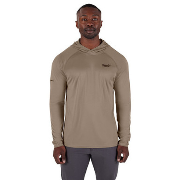 Milwaukee M550N-2X WORKSKIN Hooded Sun Shirt - SANDSTONE 2X