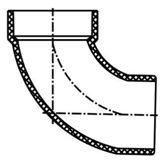ABS DWV 90 Street Elbow (HUB x SPG)