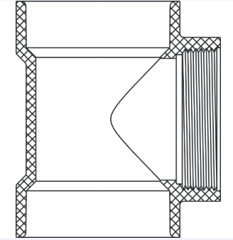 ABS DWV Test Tee (HUB x HUB x FIPT)