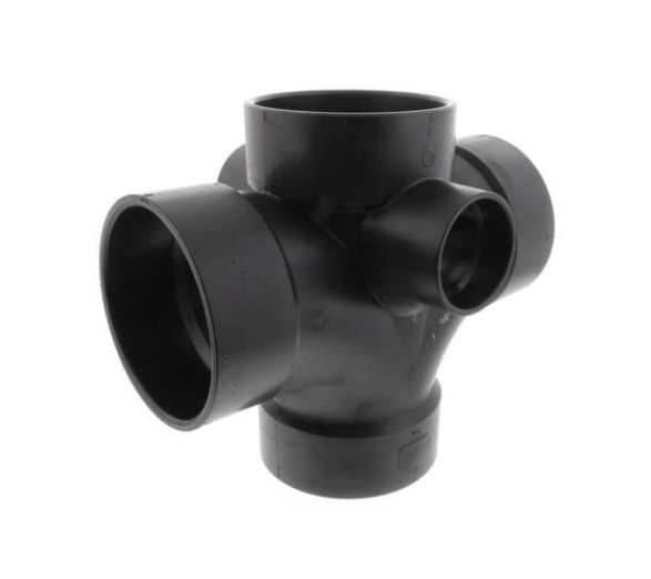 ABS DWV Double Sanitary Tee W/ R&L Side Inlet (ALL HUB)