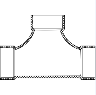 ABS DWV Two-Way Cleanout (HUB x HUB x HUB)